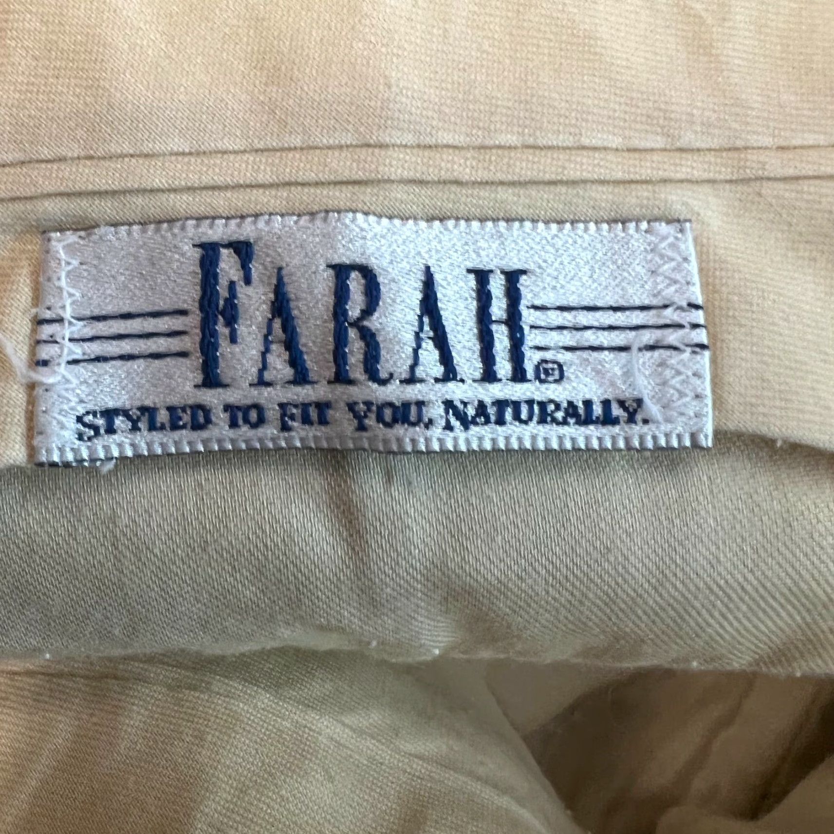 Farah Farah Mens Flat Front Khaki Dress Pants Size 36X33 Beige Regular Size US 36 / EU 52 - 7 Thumbnail
