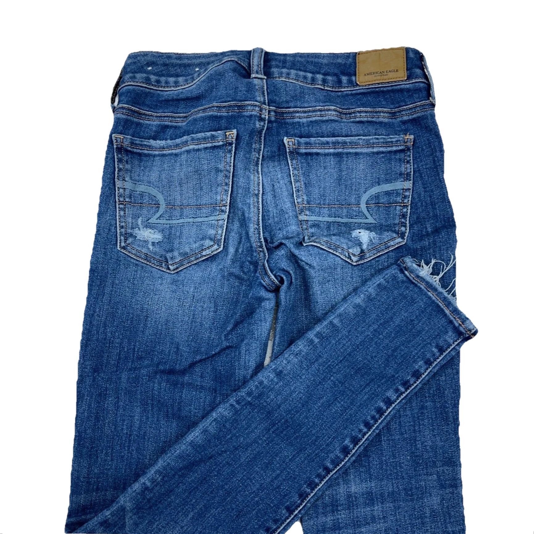 American Eagle Outfitters American Eagle Outfitters Jegging Jeans Women 4 Med Wash Blue Stretch Pockets Belt Loops 5-Pocket Modern Classic Womens Size 27" / US 4 / IT 40 - 4 Thumbnail