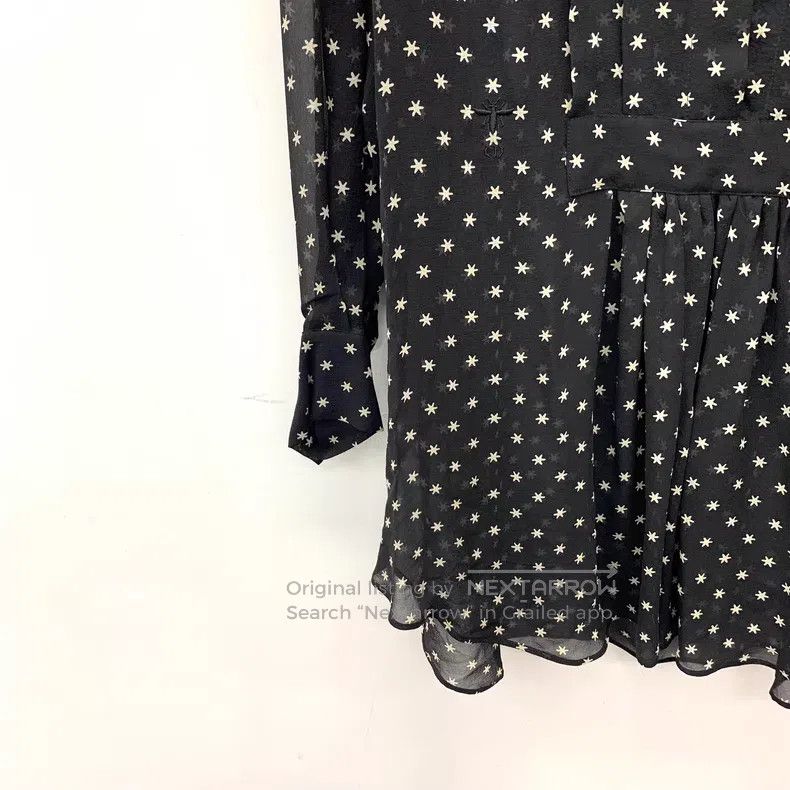 Dior Dior Black polka dot bee embroidery mulberry silk round ne Size XS / US 0-2 / IT 36-38 - 4 Thumbnail