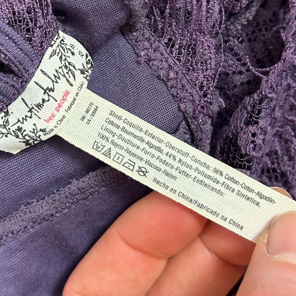 Free People Free People l She’s Got It Purple Lace Mini Dress XS Size XS / US 0-2 / IT 36-38 - 8 Thumbnail