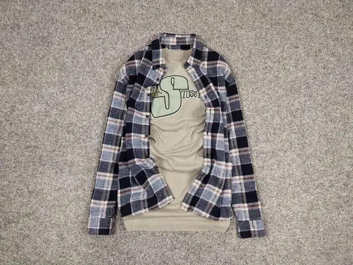 Flannel Vintage Flannel Shirt Plaid Checkered Travis Scott Style Size US XL / EU 56 / 4 - 1 Thumbnail