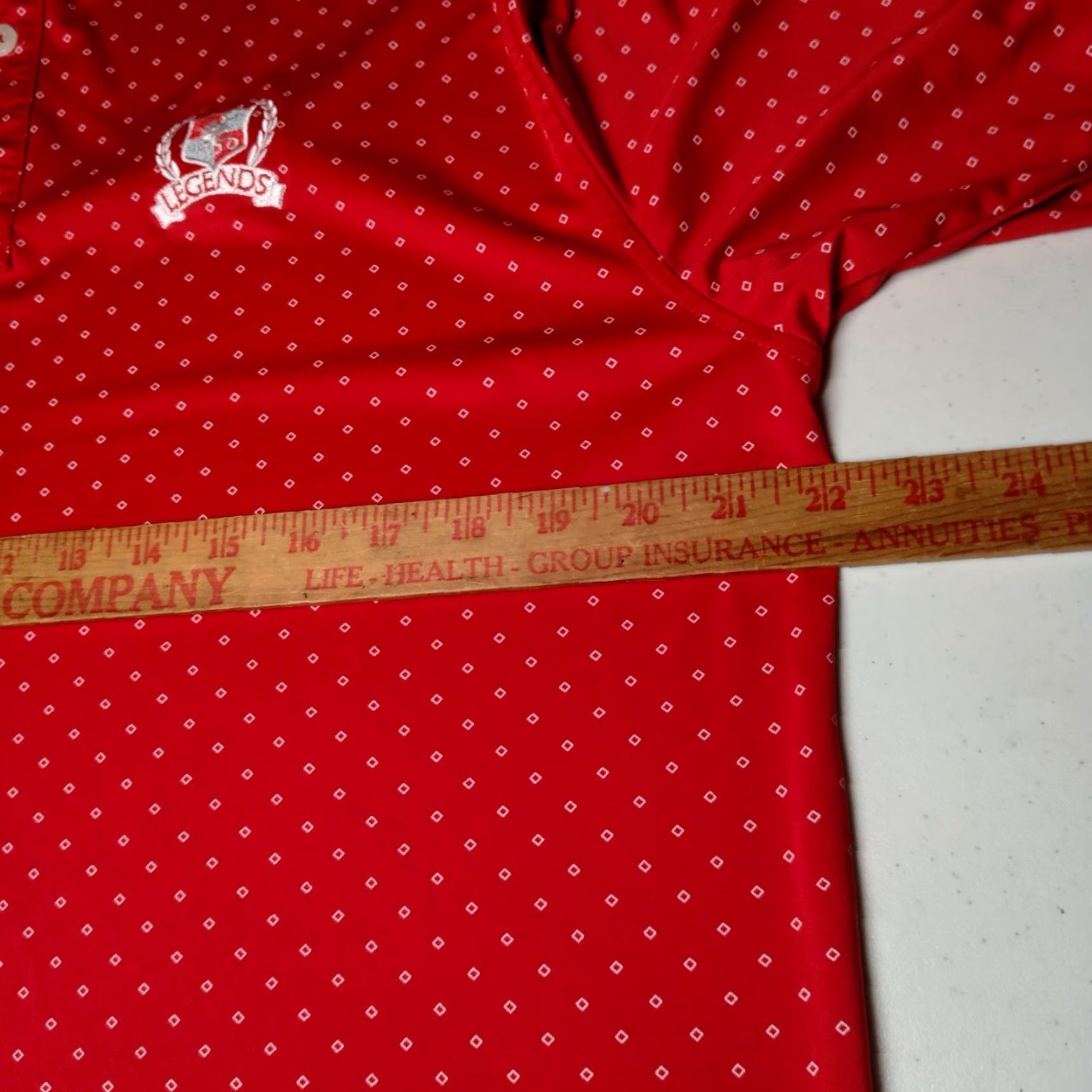 Footjoy FootJoy Polo Shirt Men M Red Golf Club Logo Geometric Short Sleeve Button Collar Regular Fit Size US M / EU 48-50 / 2 - 5 Thumbnail
