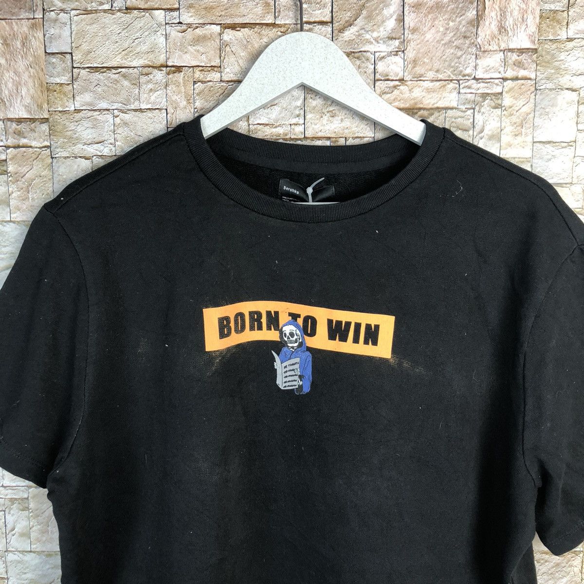 Japanese Brand BORN TO WIN Black T-Shirt #A278 Size US M / EU 48-50 / 2 - 5 Thumbnail