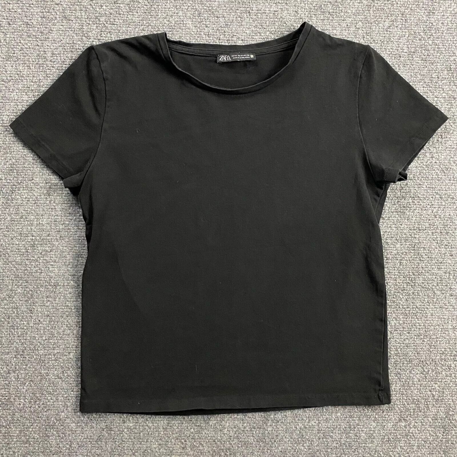 Zara Zara Top Women's Medium Black Short Sleeve Casual Shirt Size M / US 6-8 / IT 42-44 - 1 Thumbnail