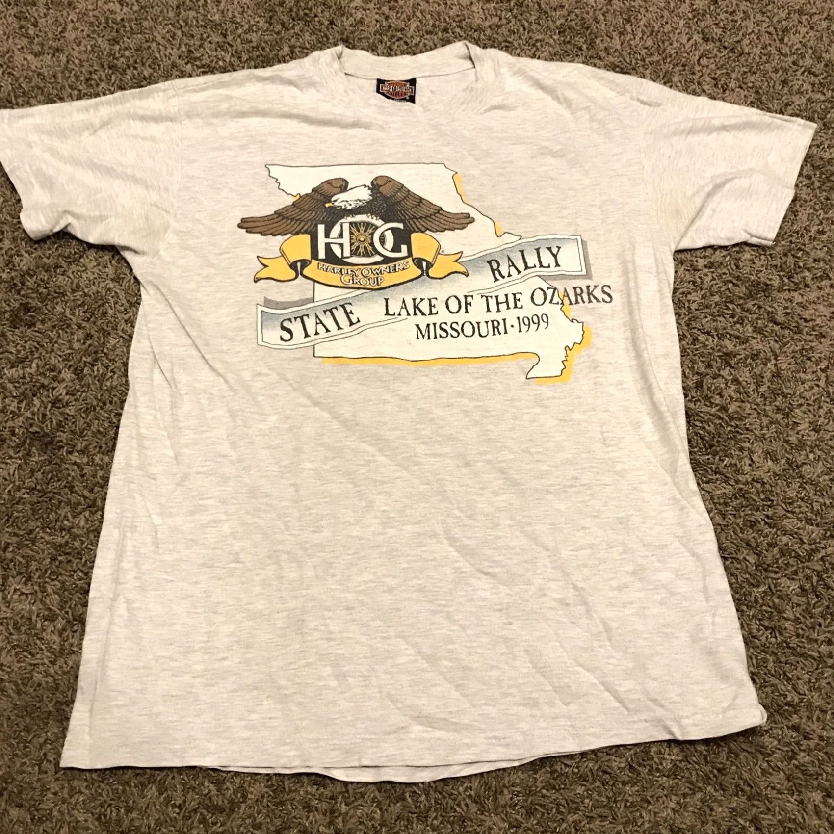 Harley Davidson Harley Davidson State Rally Missouri 1999 Gray Men M Cotton Shirt B5 Size US M / EU 48-50 / 2 - 2 Thumbnail