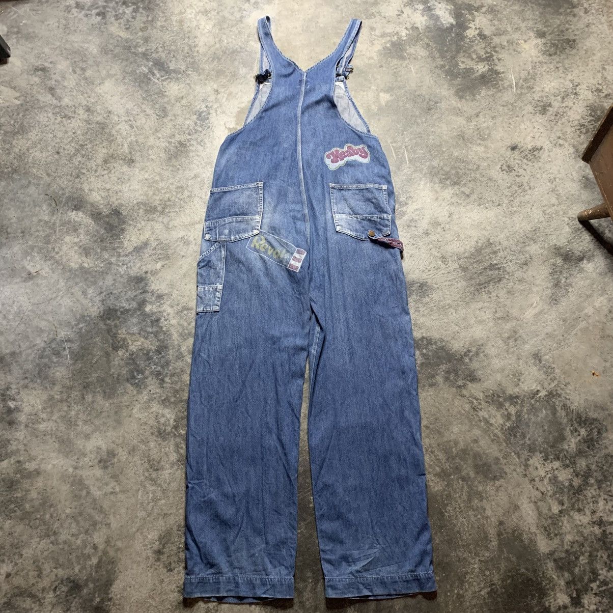 Hysteric Glamour × Japanese Brand Vintage Hysteric Glamour Overalls Multi Printed Logo Denim Size US 33 - 4 Thumbnail