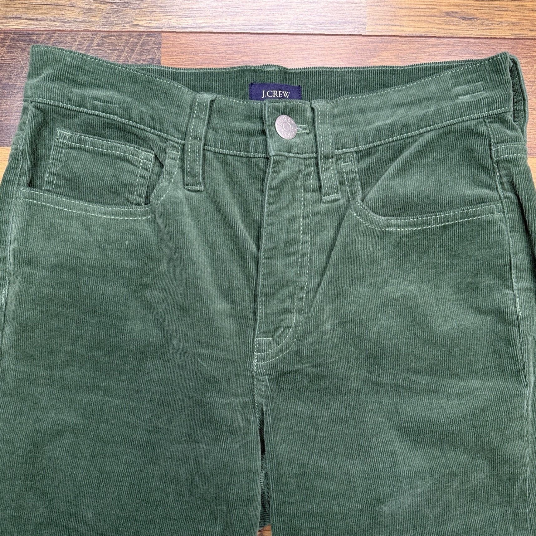 J.Crew J.CREW Jeans Womens 24 Green Mid Rise Stretch Corduroy, 5-Pocket, Regular Fit, Straight, Inseam 27.5, Button Logo, Machine Washable Size 42" / US 20 - 3 Thumbnail