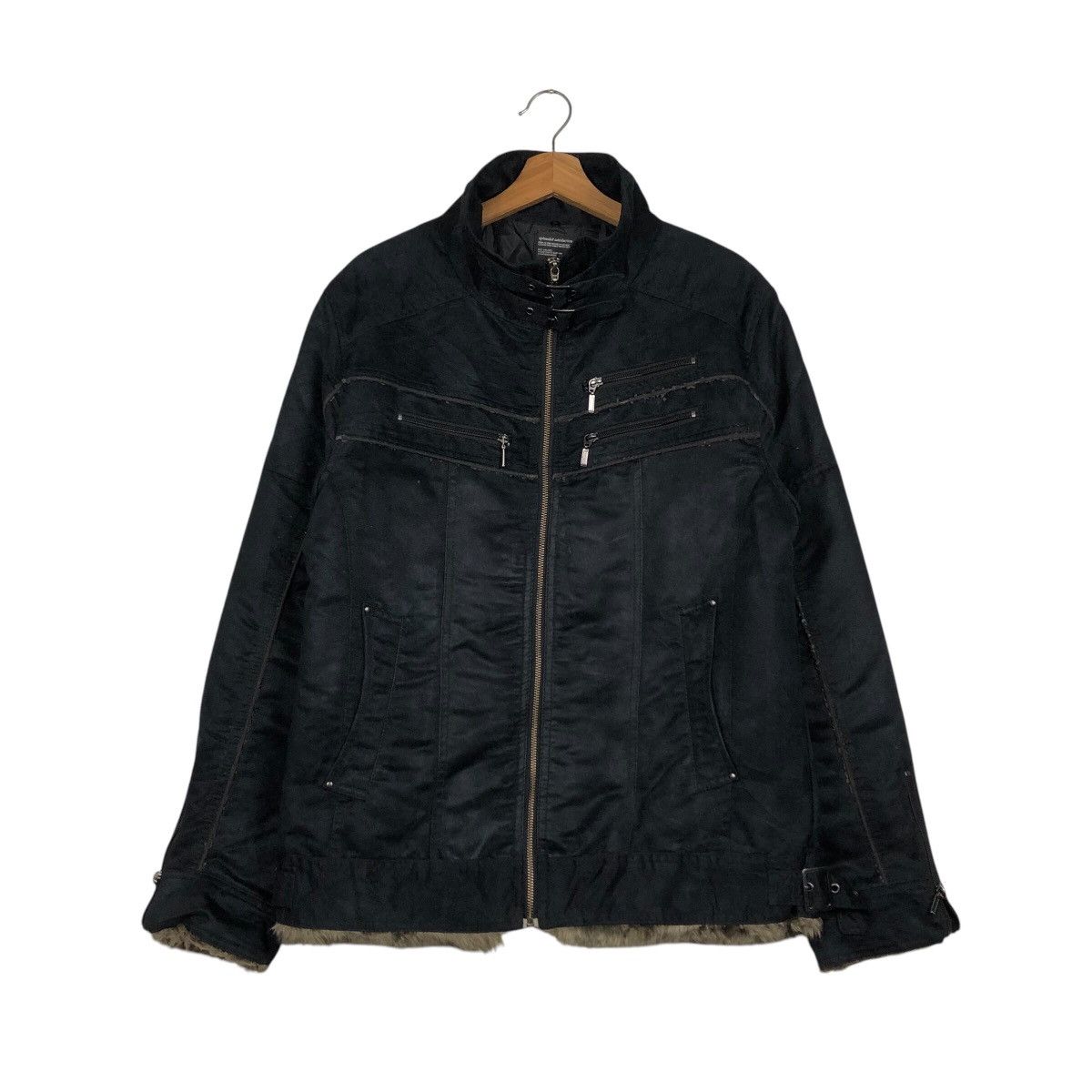 Japanese Brand 📌Vintage Biker Jacket Splendid Satisfaction Fur Bottom Size US L / EU 52-54 / 3 - 2 Thumbnail