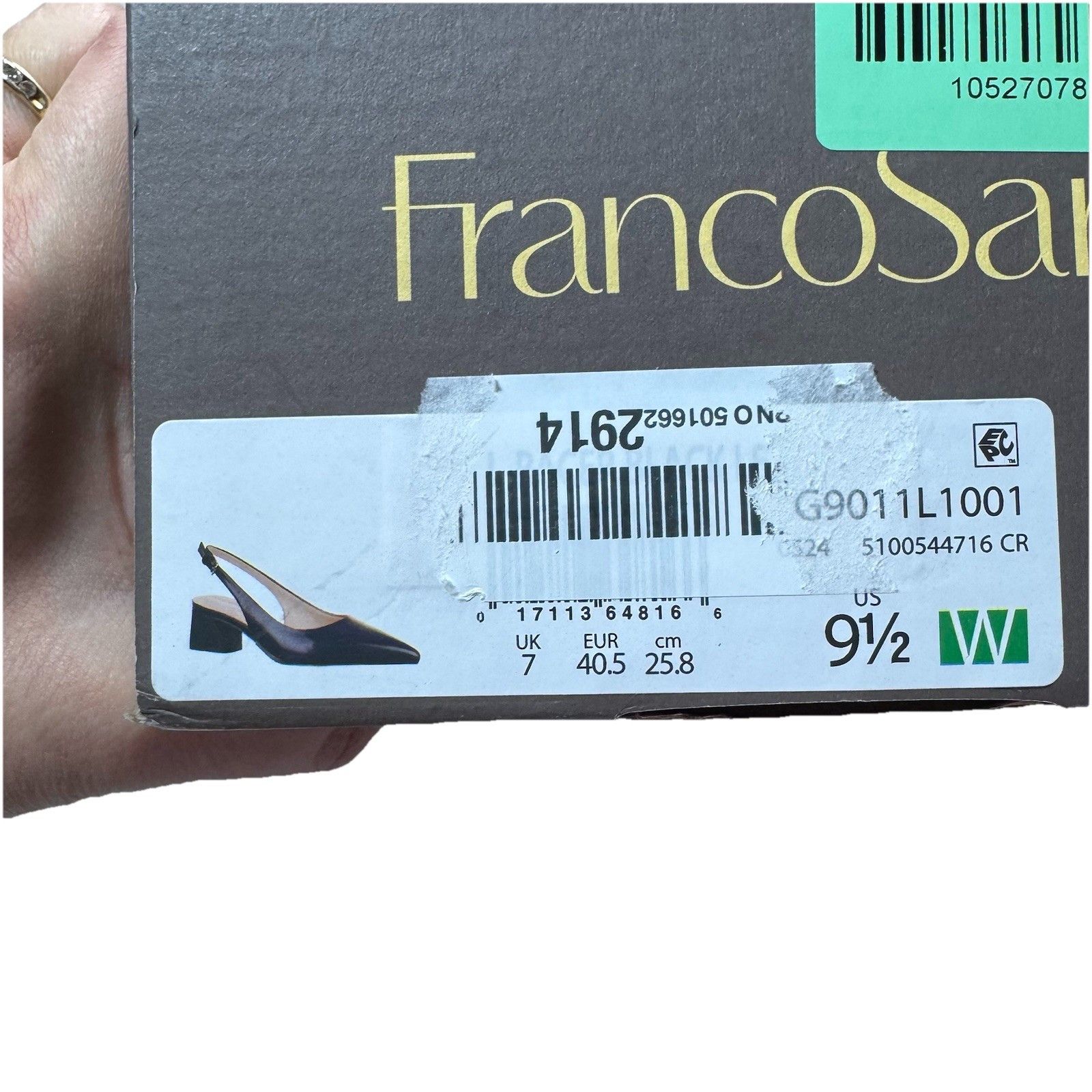 Franco Sarto New Franco Sarto Racer Pointed Toe Block Heel Slingback Pum Size US 9.5 / IT 39.5 - 8 Thumbnail