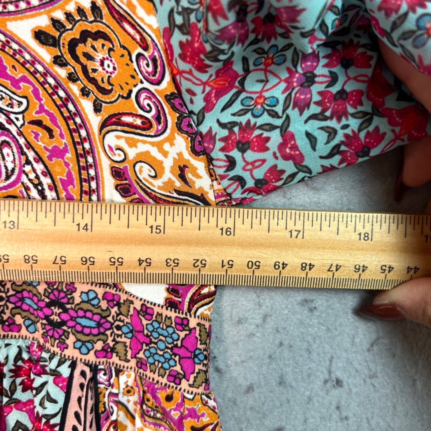Vintage Kachel Womens XS Boho Patterned Maxi Dress with Tassels & Flowy Fit - Floral V-Neck Long Summer Casual Size XS / US 0-2 / IT 36-38 - 6 Thumbnail