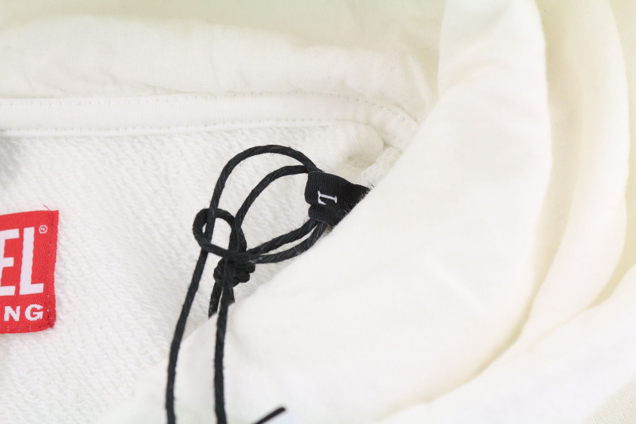 Diesel D4D-21 L White Cotton Hooded Logo Hoodie 40103 Size US L / EU 52-54 / 3 - 6 Thumbnail