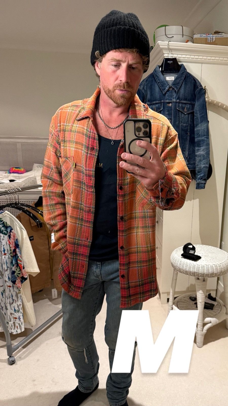 Gallery Dept Marley Distressed Checked Cotton-Flannel Shirt