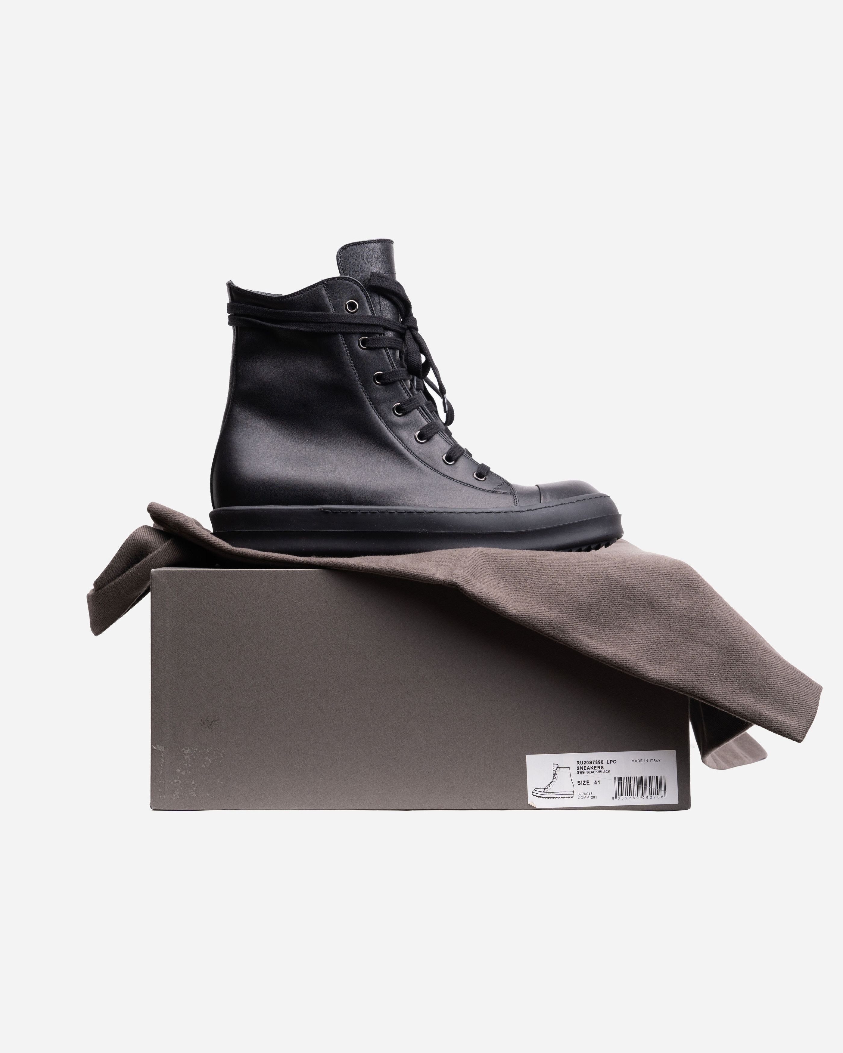 image of Rick Owens Mainline Ramones All Black Shoes, Men's (Size 8)