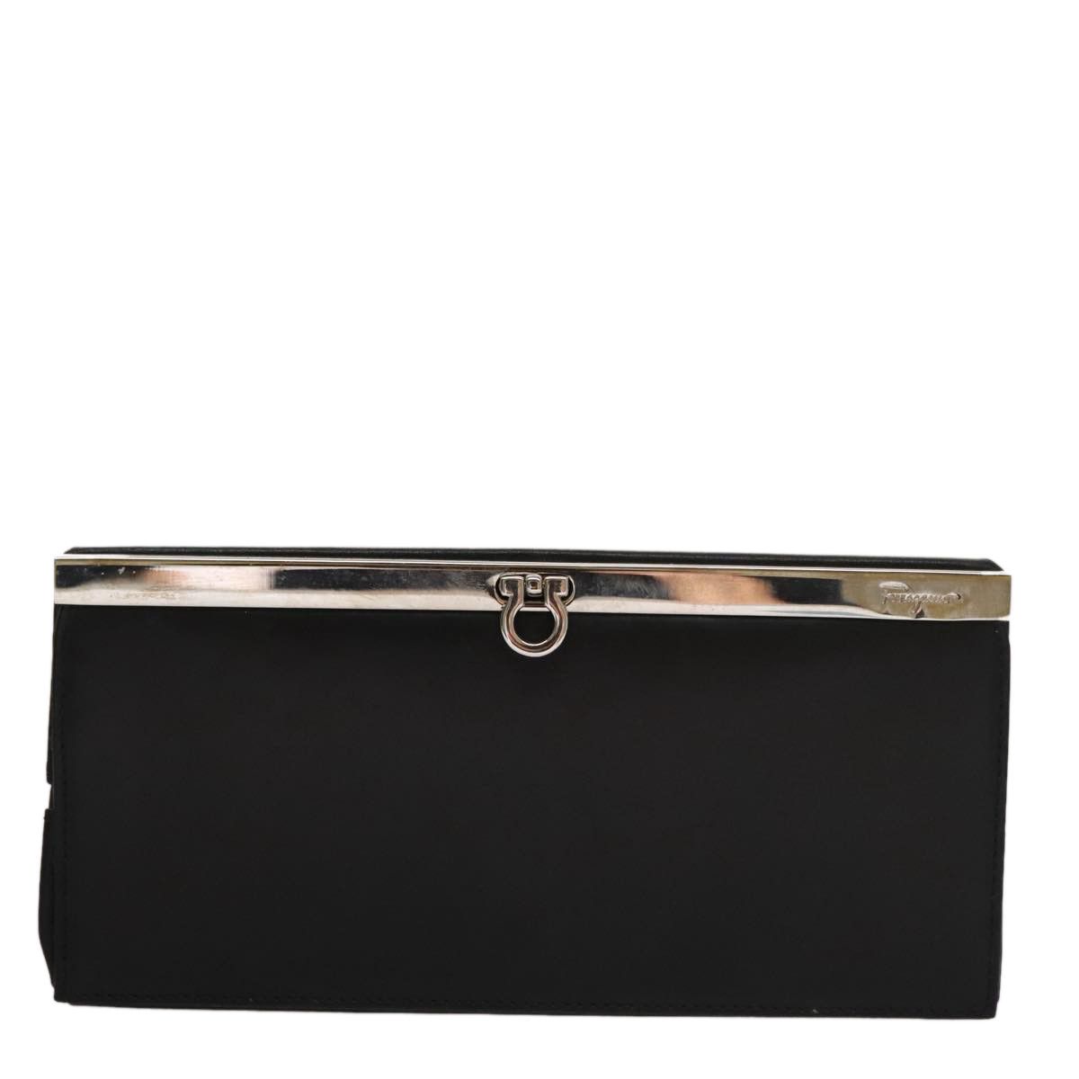 Salvatore Ferragamo Gancini Black Leather Clutch Bag (Pre-Owned) Size ONE SIZE - 1 Thumbnail