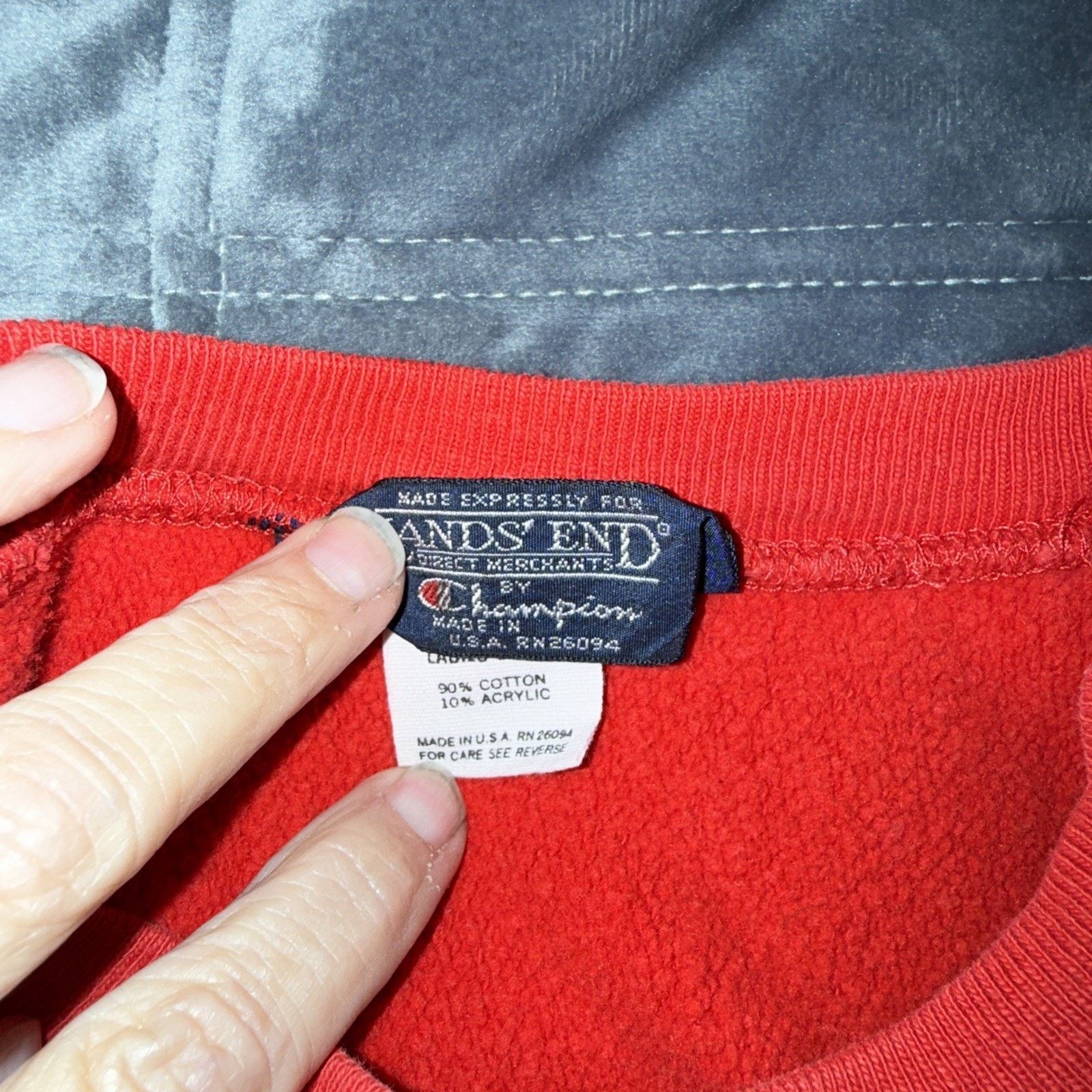 Champion Vintage Lands End Champion Reverse Weave Sz L Crewneck USA Size US L / EU 52-54 / 3 - 10 Thumbnail