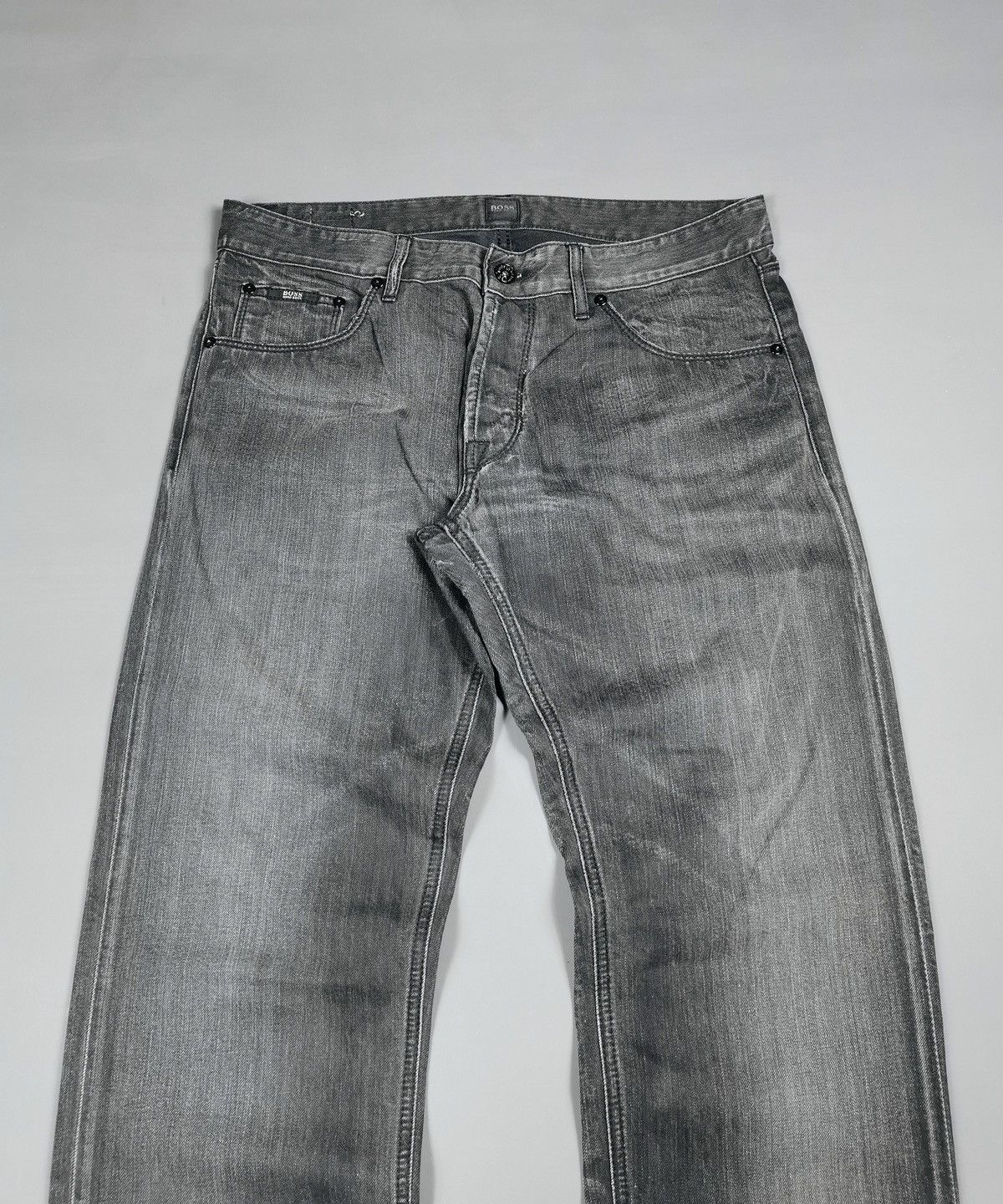 Hugo Boss Boss Distressed Black Denim Jeans Size US 34 / EU 50 - 2 Thumbnail