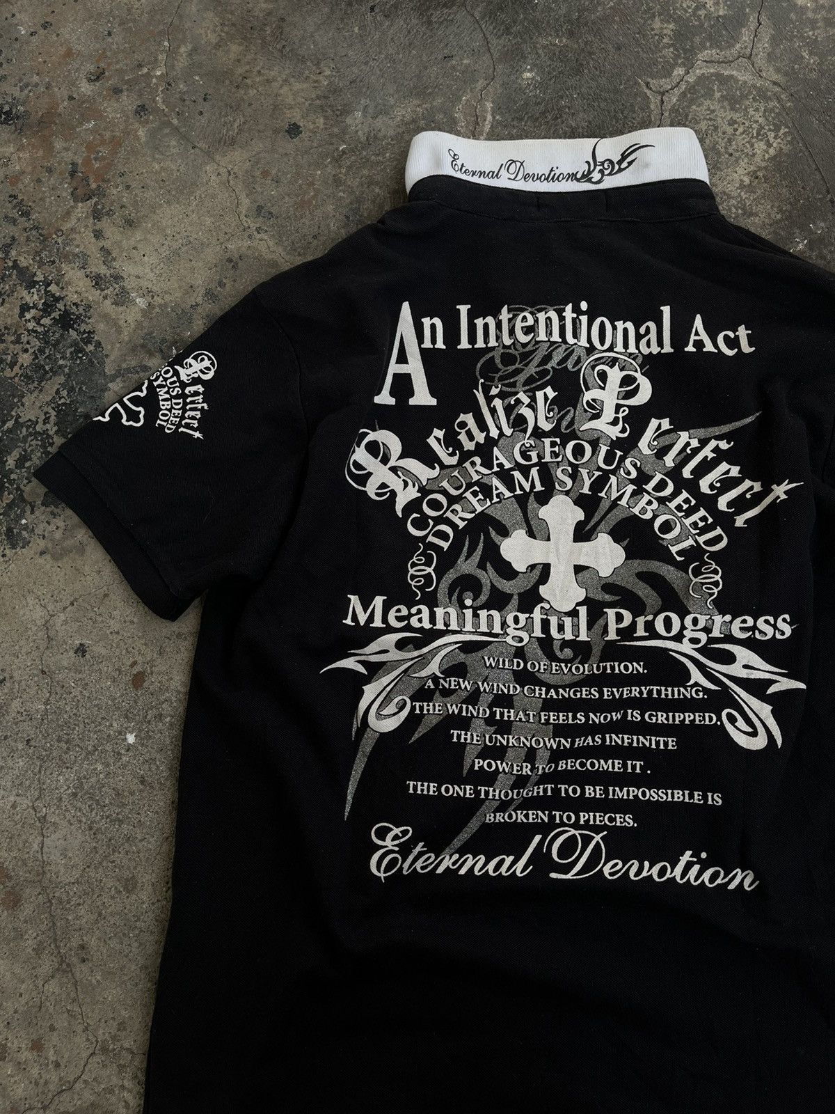 If Six Was Nine PRACT JAPANESE DOUBLE COLLAR POEM TRIBAL GOTHIC Y2K PUNK Size US M / EU 48-50 / 2 - 4 Thumbnail