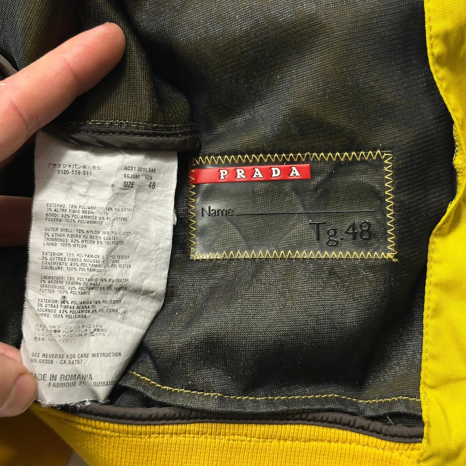 Prada Prada Sport 2011 Acid Yellow Red Tab Nylon Track Jacket - M Size US M / EU 48-50 / 2 - 7 Thumbnail