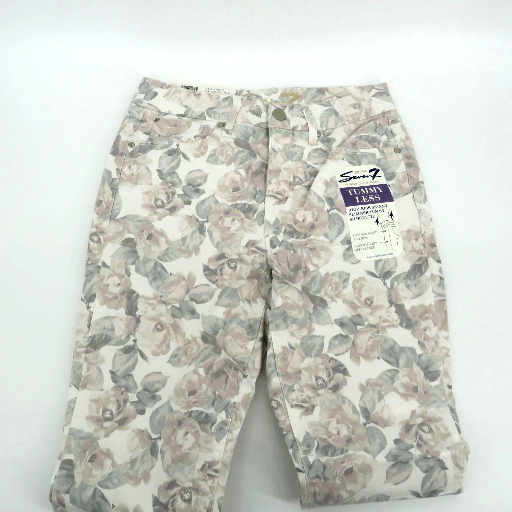Other Seven7 Tummy Less High Rise Skinny Floral Jeans Women's Size Size 30" / US 8 / IT 44 - 5 Thumbnail