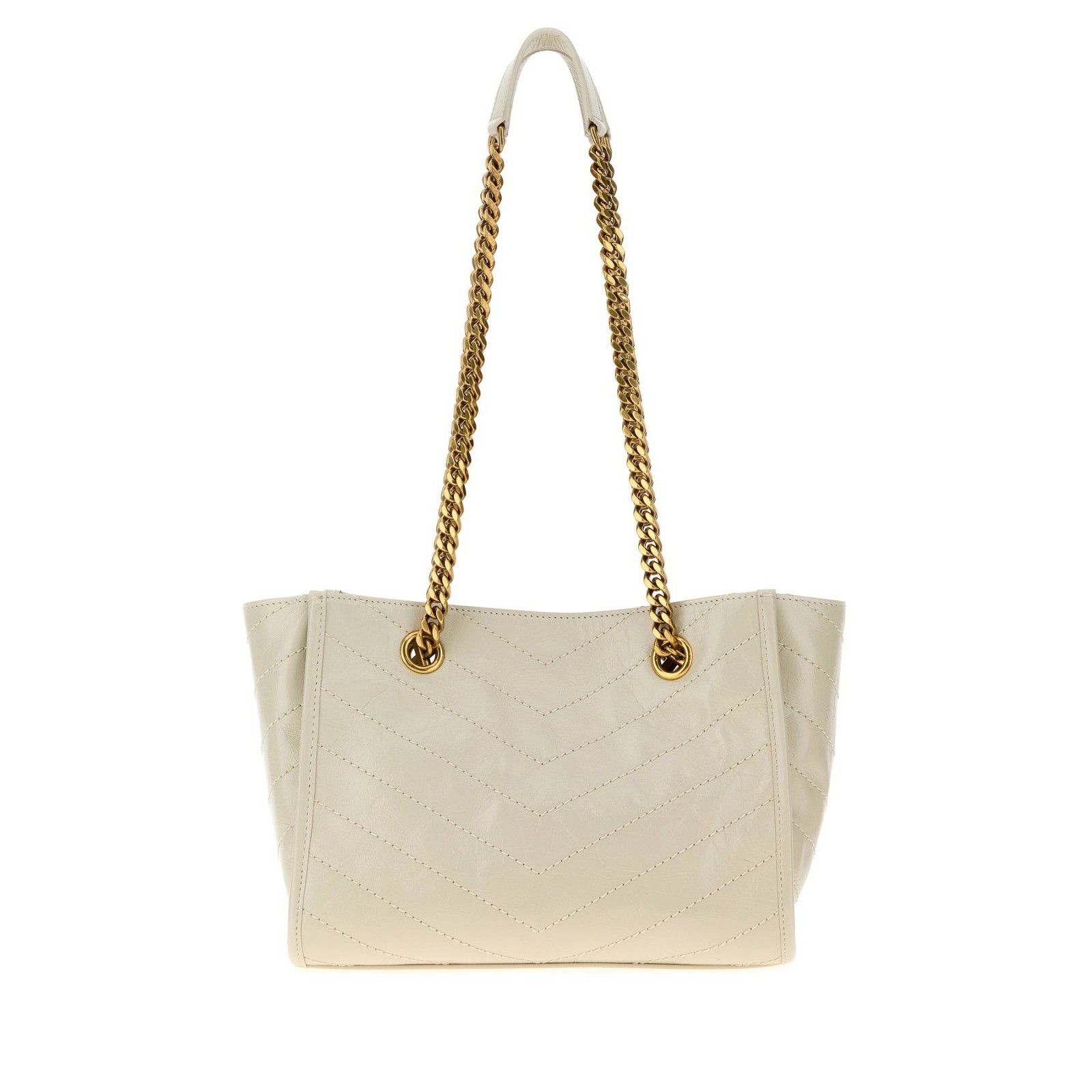 Saint Laurent Paris SAINT LAURENT $2700 Niki Small White Vintage Leather Tote Ba Size ONE SIZE - 3 Thumbnail