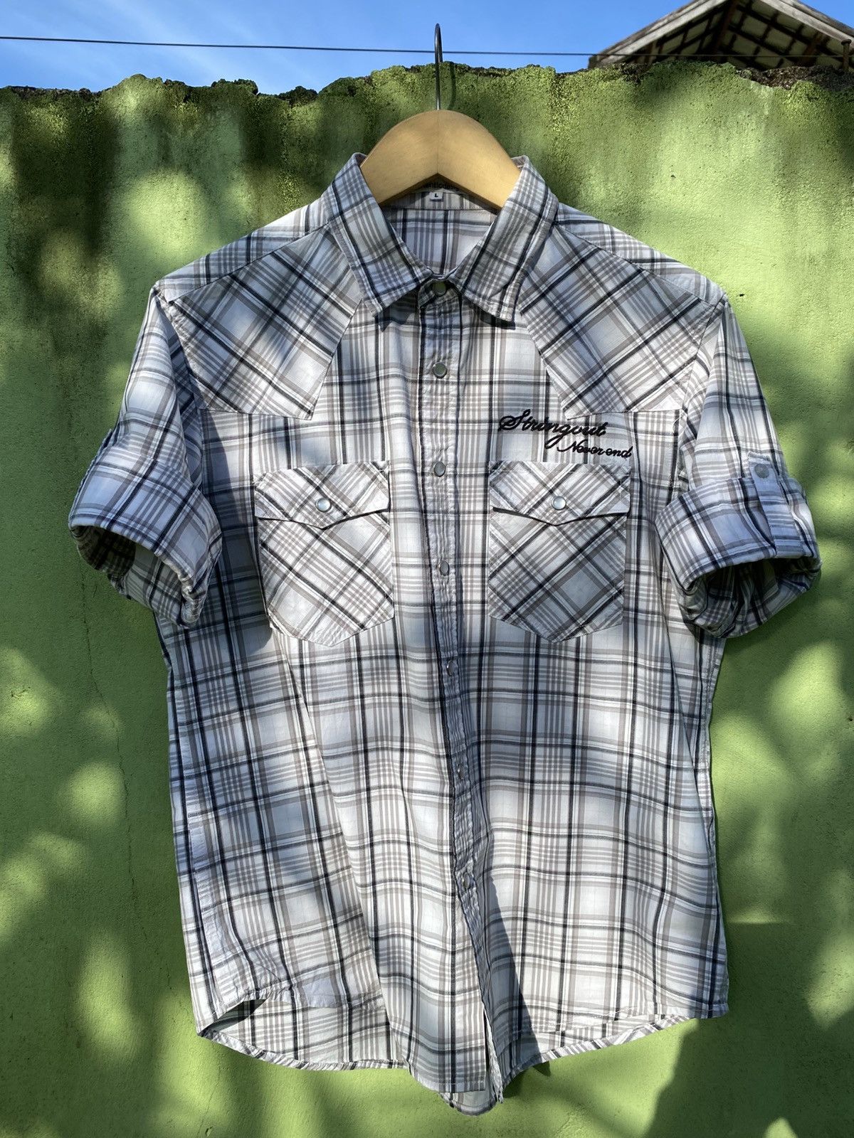semanticdesign Semantic Design Vintage Western Plaid Snap Embroidery Detail Size US L / EU 52-54 / 3 - 2 Thumbnail