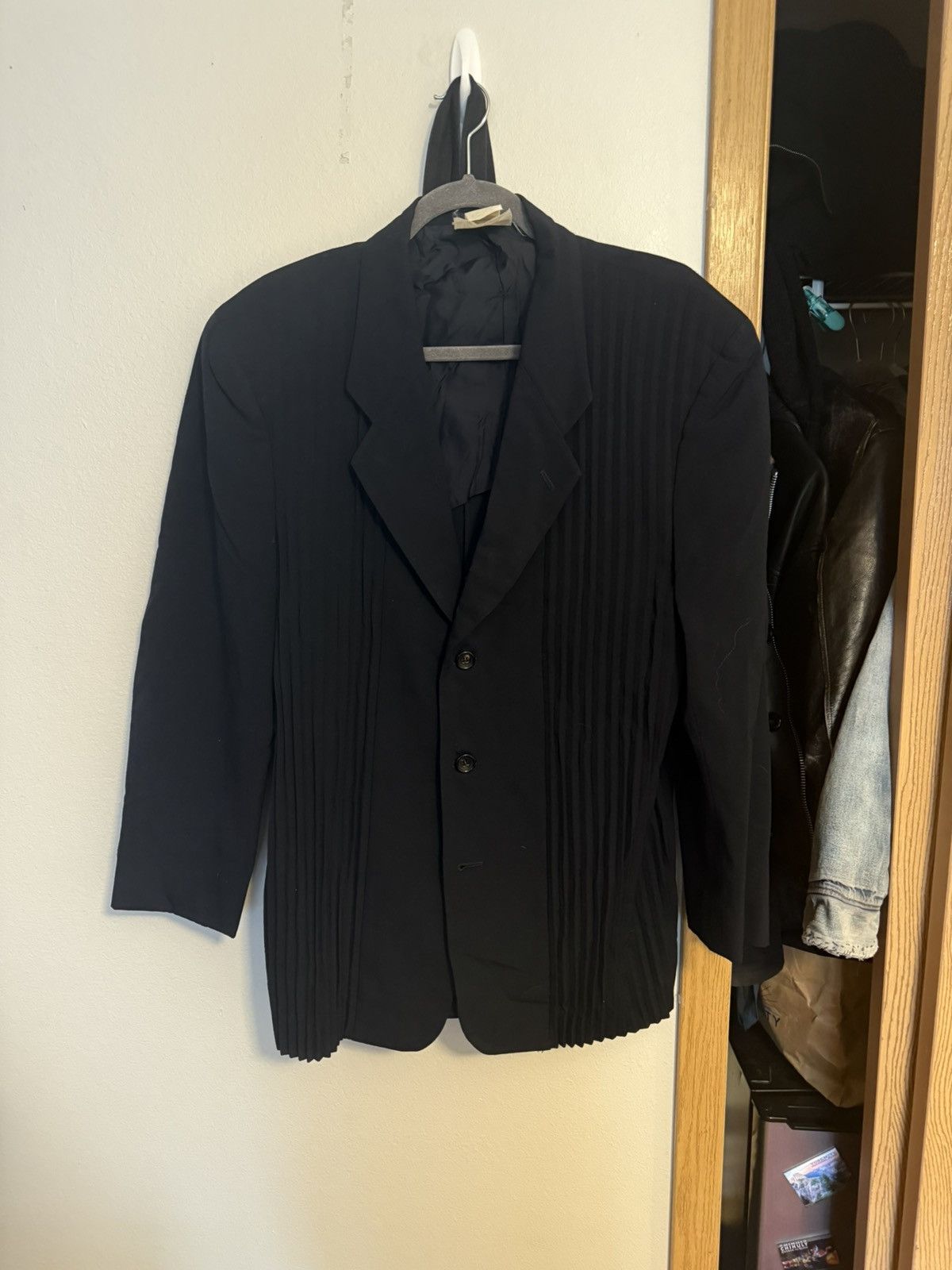 Comme des Garcons × Comme des Garcons Homme Plus Comme des garçons homme plus pleated blazer navy Size 44R - 1 Thumbnail
