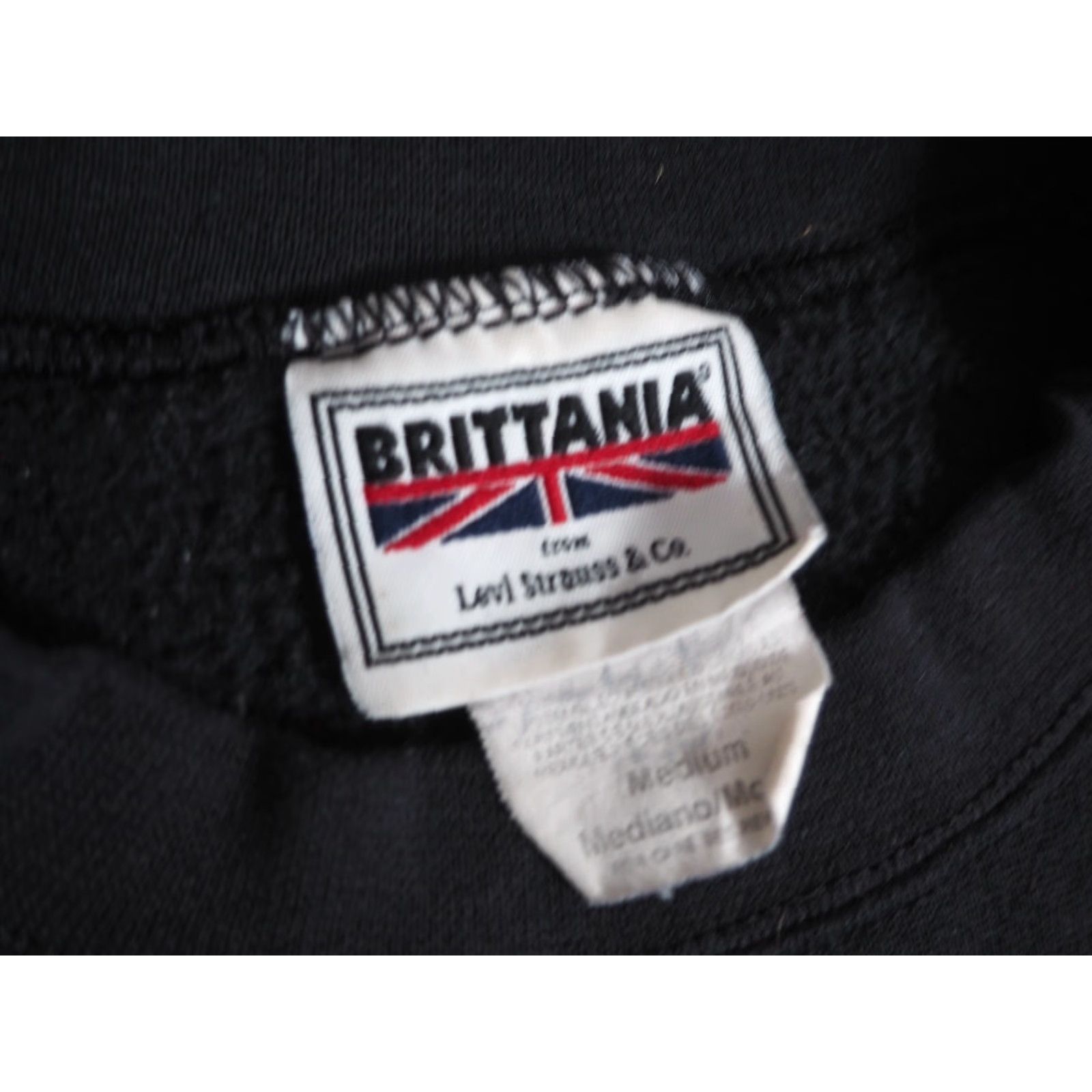 Levi's VTG 80s 90s Brittania Levis Faded Black Blank Grunge USA Pullover Sweatshirt S Size US S / EU 44-46 / 1 - 4 Thumbnail