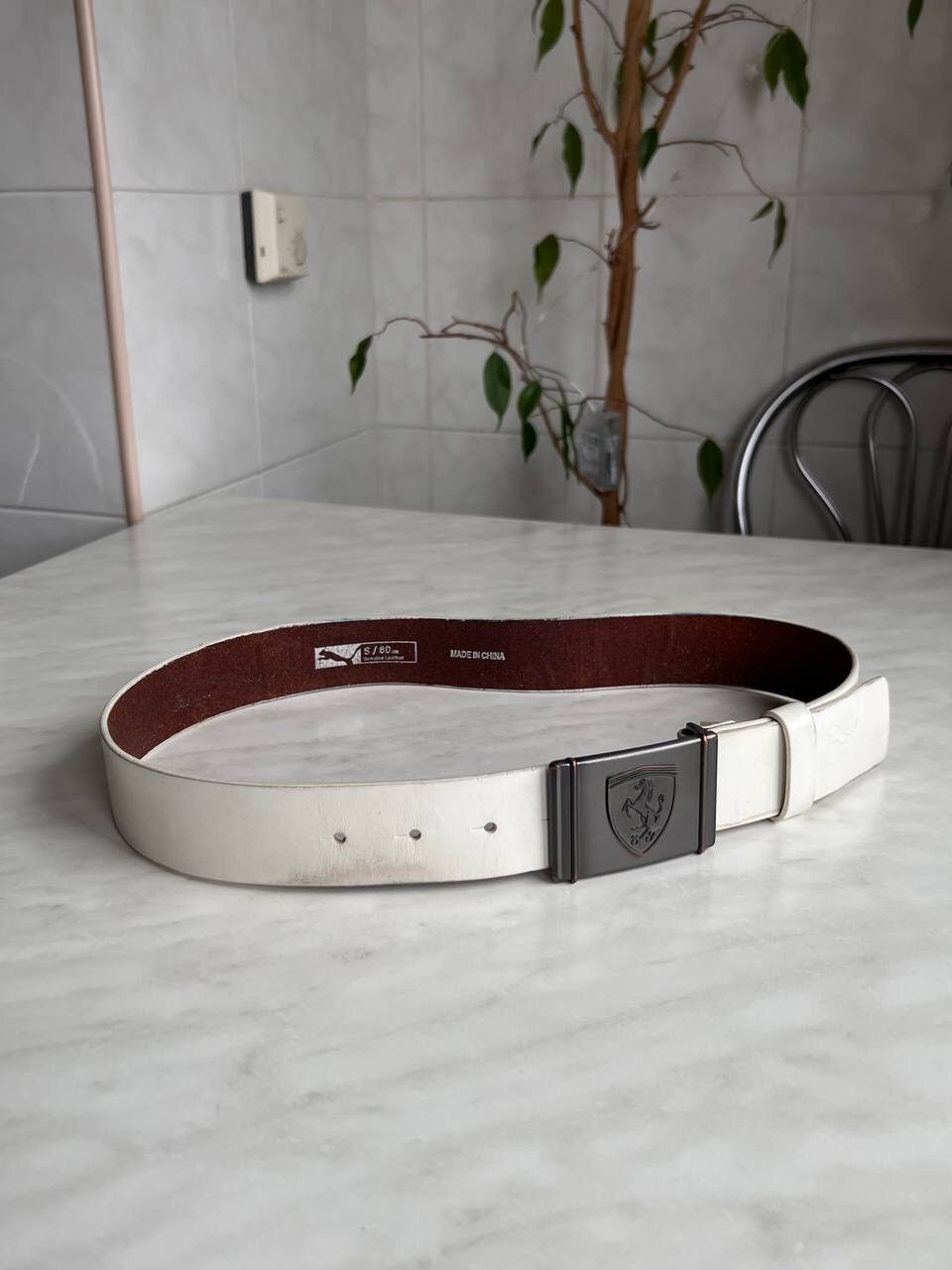 Ferrari × Vintage Vintage Leather Belt Ferrari Logo Y2K Style Size ONE SIZE - 15 Thumbnail