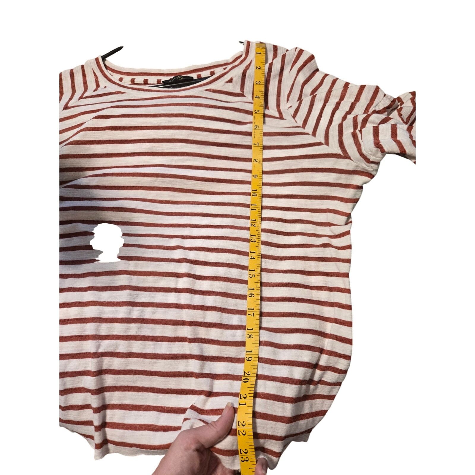Jessica Simpson Jessica Simpson Striped Puff Sleeve Raglan Top 2X Size XXL / US 16-18 / IT 52-54 - 10 Thumbnail