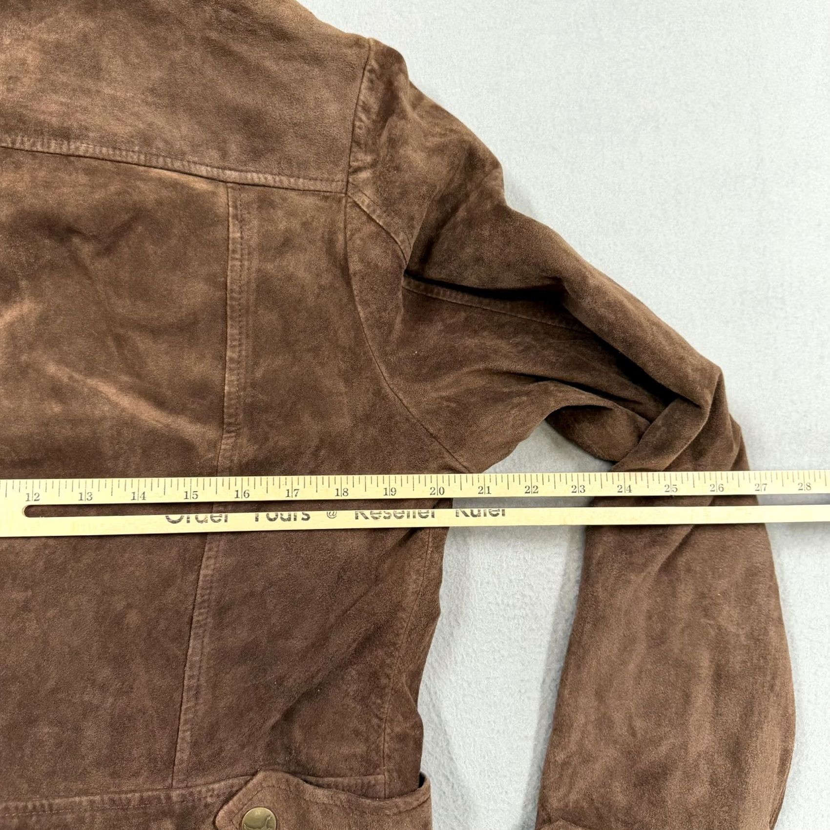 Eddie Bauer Eddie Bauer Coat Womens L Brown Suede Full Zip Collared Lined Mid Length"} Size L / US 10 / IT 46 - 4 Thumbnail
