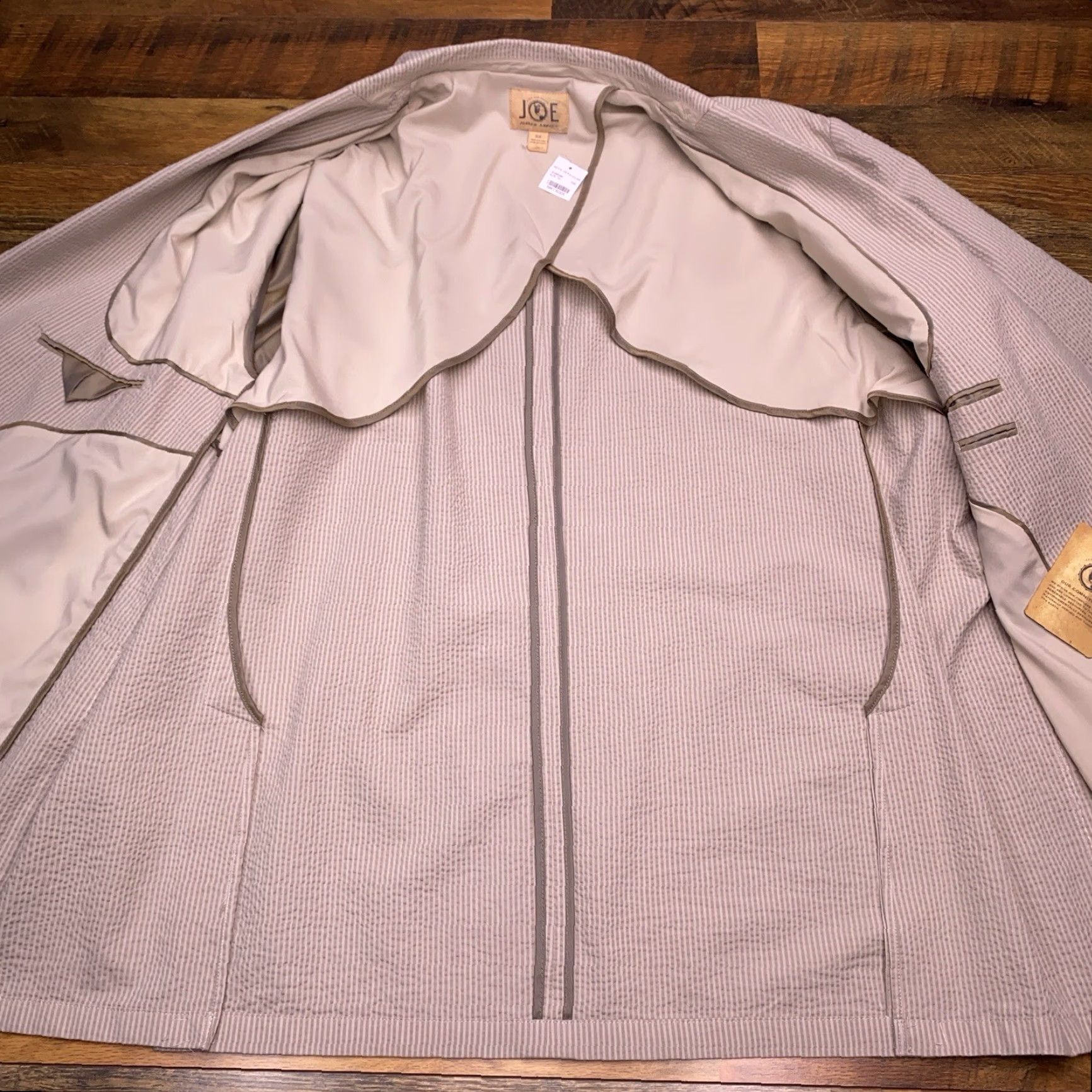 Joseph Abboud Joseph Abboud Sport Coat 3X Tan Striped Seersucker Blazer New Mens Size 48R - 3 Thumbnail