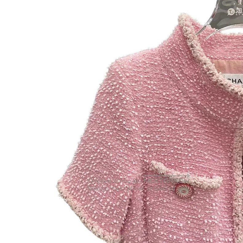 Chanel Chanel Pink multi-pocket zipper wool short-sleeved tweed d Size XS / US 0-2 / IT 36-38 - 3 Thumbnail