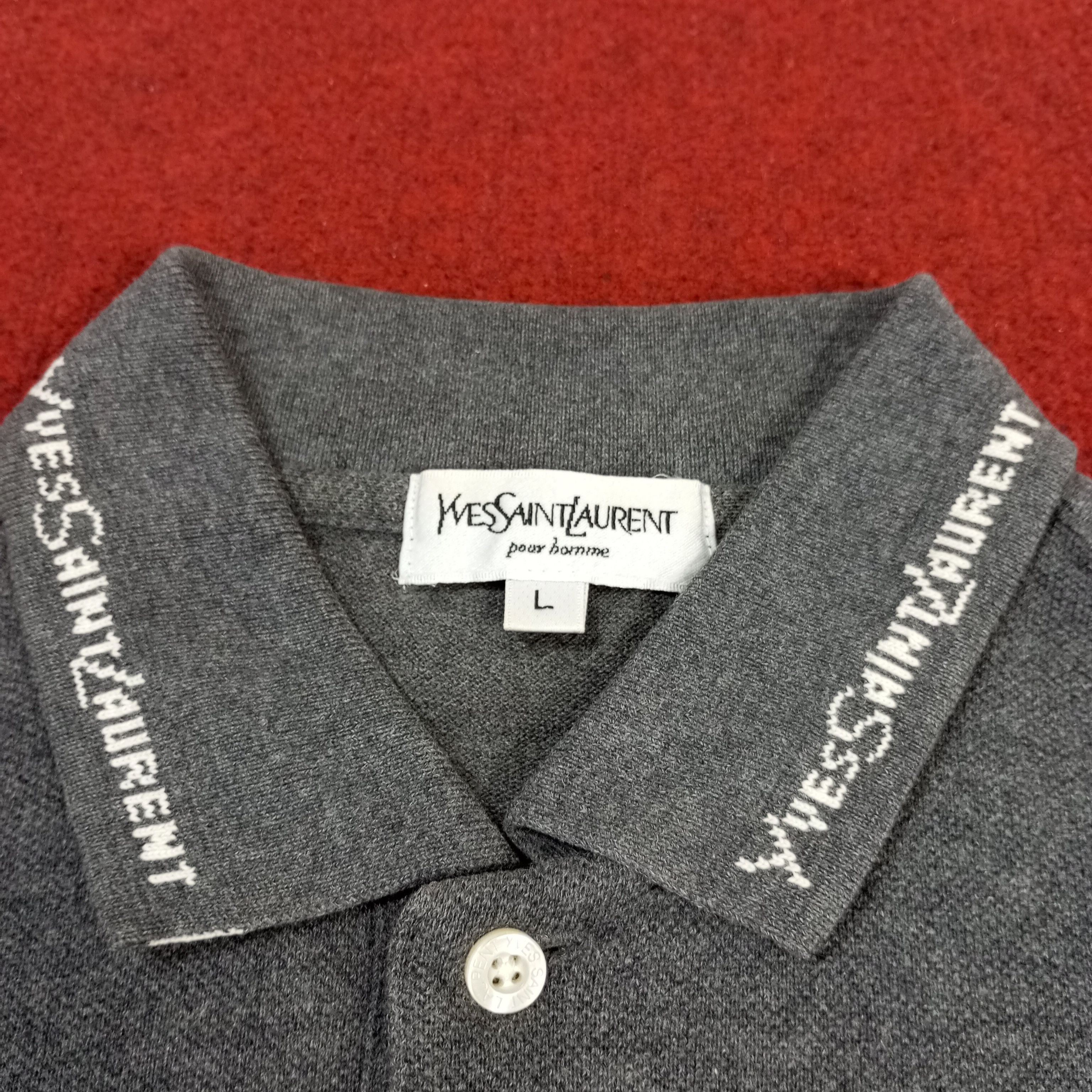 Yves Saint Laurent Yves Saint Laurent Fashion Style YSL Logo Design Polos Size US L / EU 52-54 / 3 - 5 Thumbnail