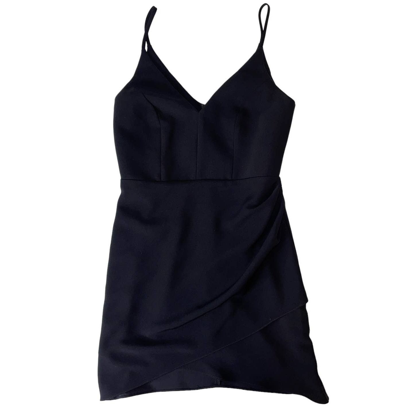 Amanda Uprichard Amanda Uprichard Giovanni Faux Wrap Black Mini Dress Small Size S / US 4 / IT 40 - 9 Thumbnail