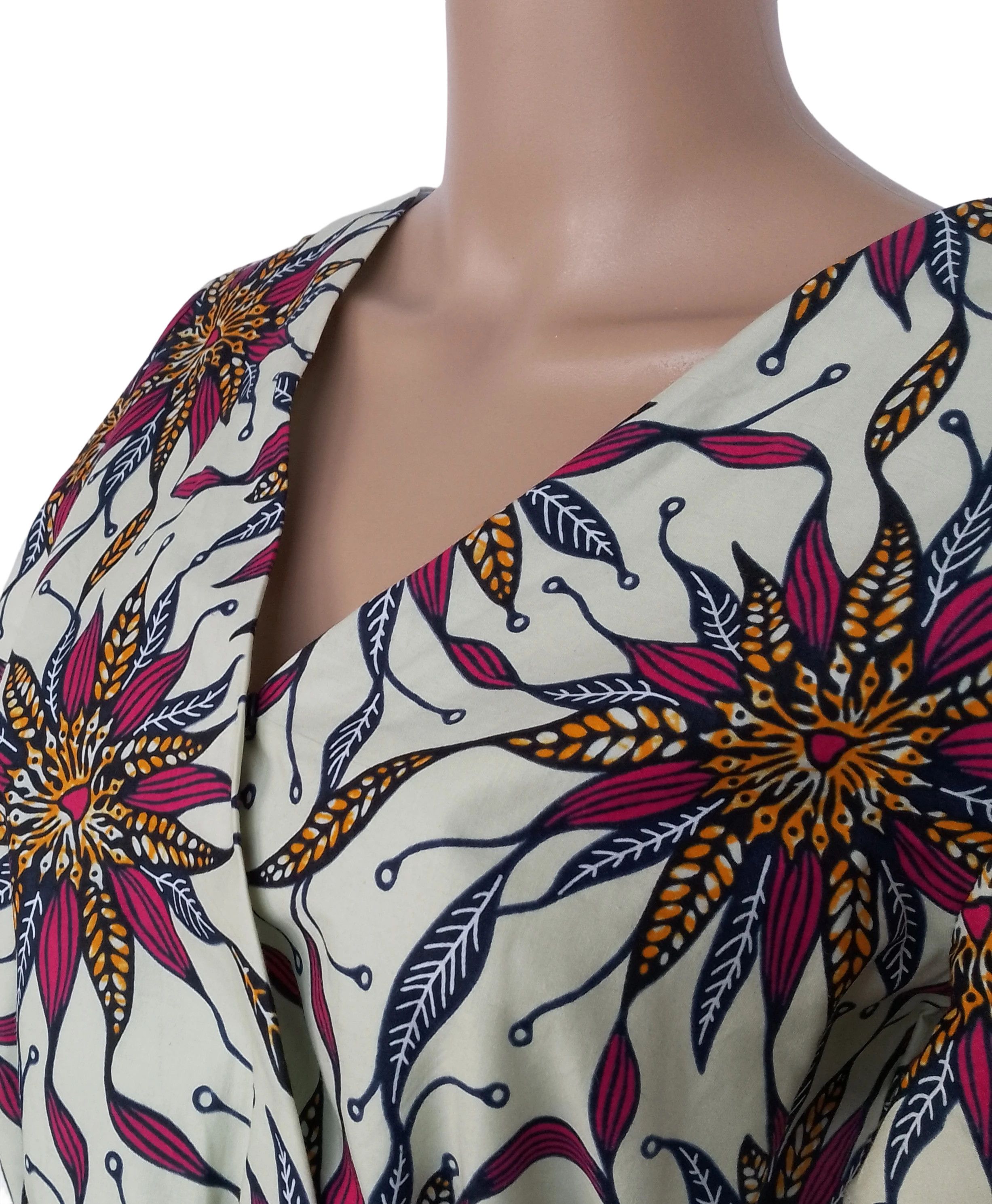 Other Women African Batik Print Jumpsuit Unique Vintage Romper Size 28" / US 6 / IT 42 - 4 Thumbnail