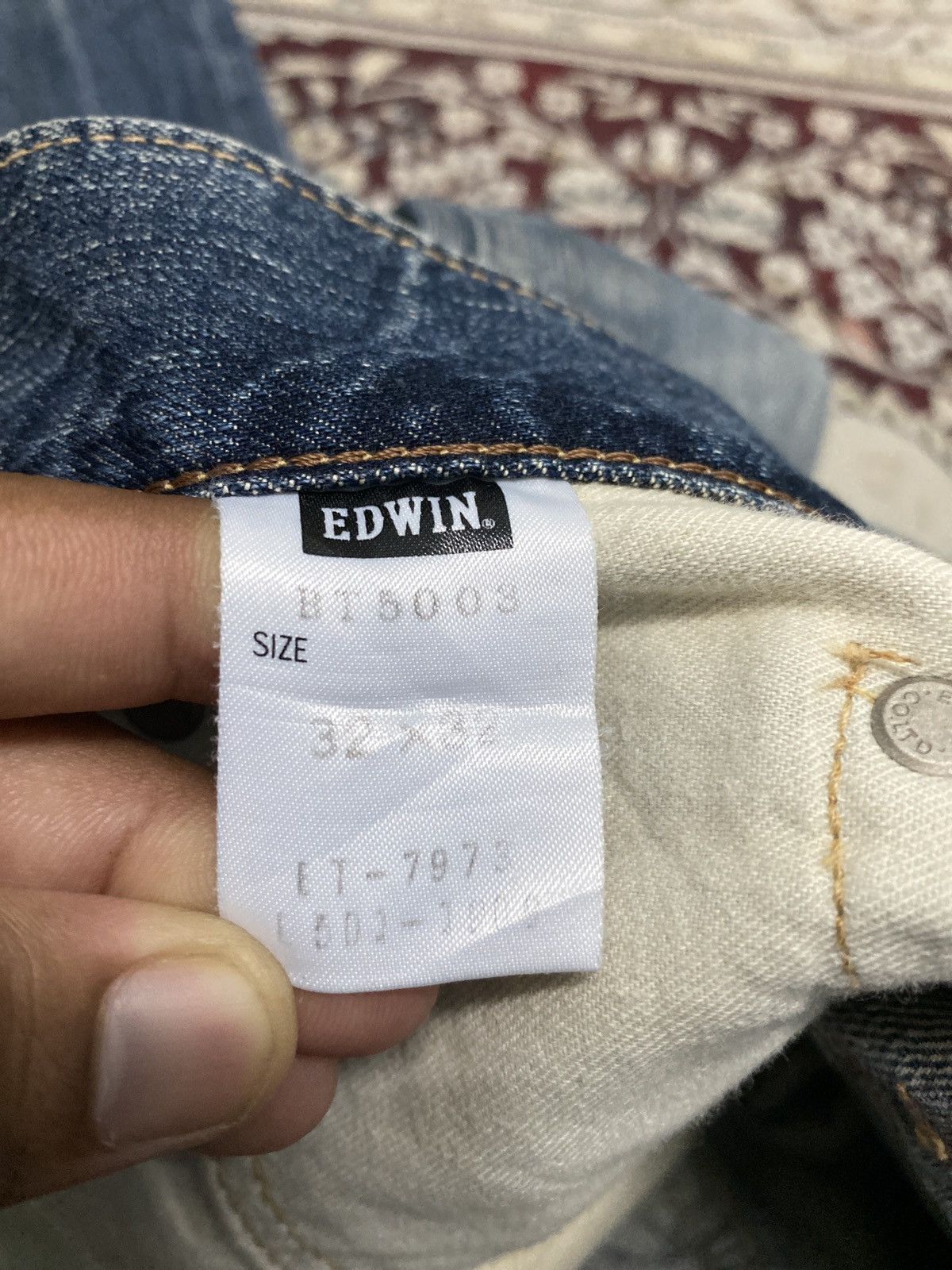 Edwin Vintage Edwin 503 blue trip flare distressed jeans Size US 35 - 17 Thumbnail