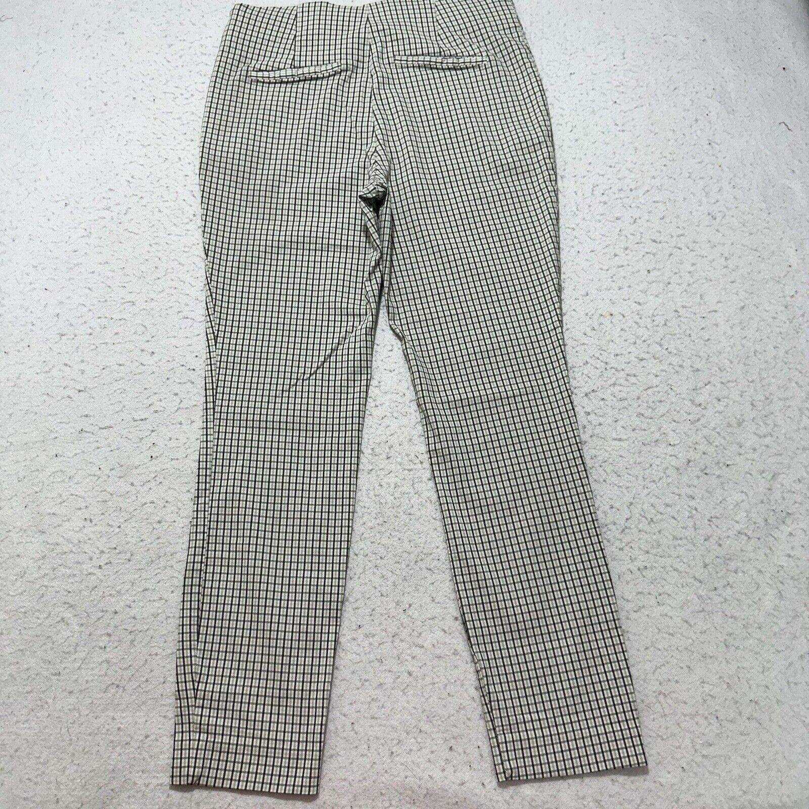 Other A New Day 8 Stretch Pants Green White Grid Stripe Trousers Size 30" / US 8 / IT 44 - 7 Thumbnail