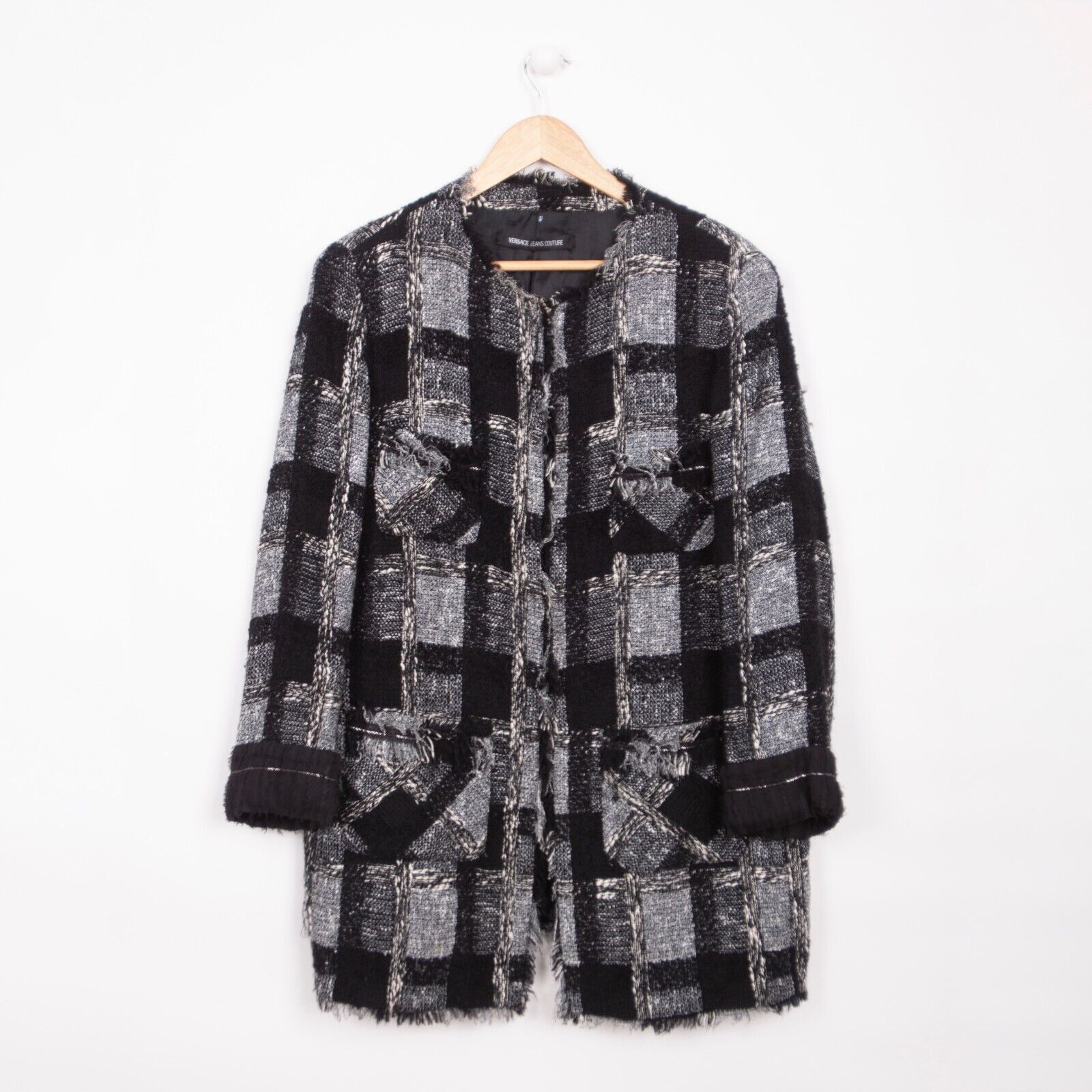 Versace × Versace Jeans Couture Versace Jeans Couture Women's Tweed Wool Cardigan Jacket Size M / US 6-8 / IT 42-44 - 7 Thumbnail