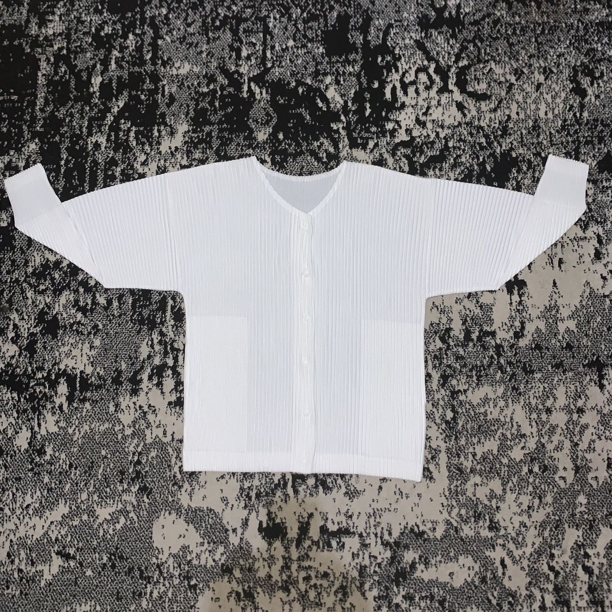 Homme Plisse Issey Miyake White Pleats Please Issey Miyake Snap Button Pleated Jacket Size M / US 6-8 / IT 42-44 - 4 Thumbnail