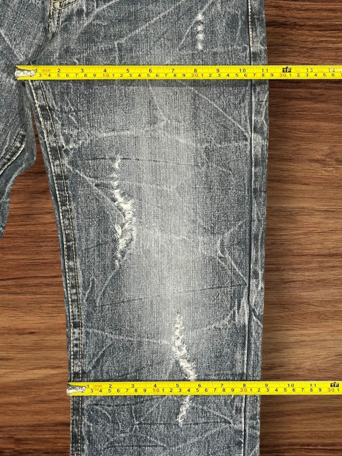 Japanese Brand × Le Grande Bleu (L.G.B.) Vintage Japanese Brand Back & Forth Embroidered Whisker Jean Size US 28 / EU 44 - 8 Thumbnail