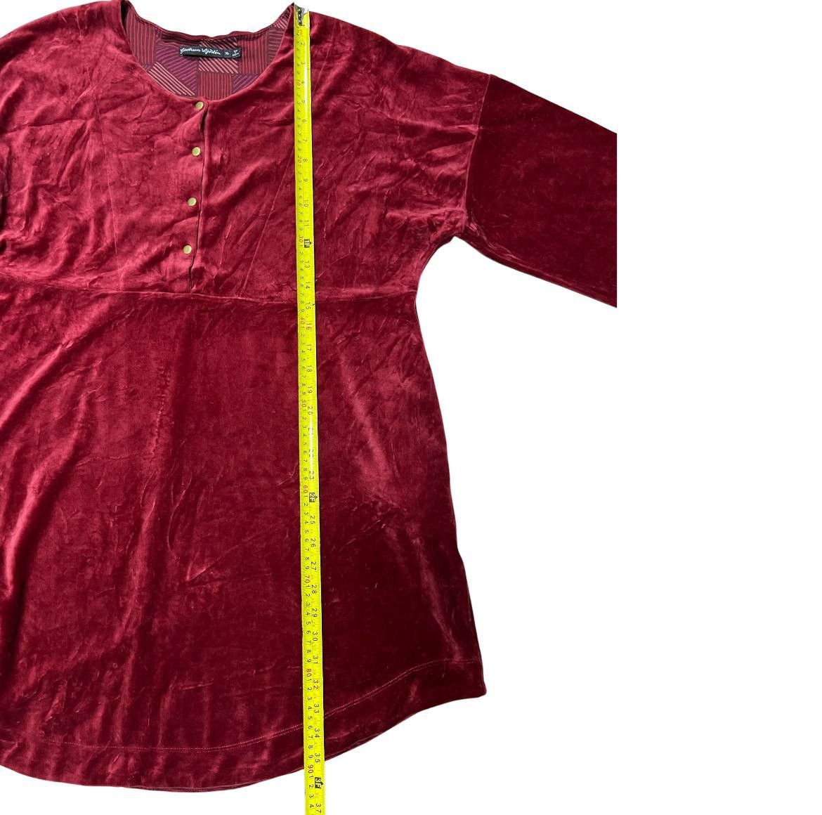 Gudrun Sjoden GUDRUN SJODEN RED ORGANIC COTTON VELOUR TOP POCKETS TUNIC XL Size XL / US 12-14 / IT 48-50 - 16 Thumbnail