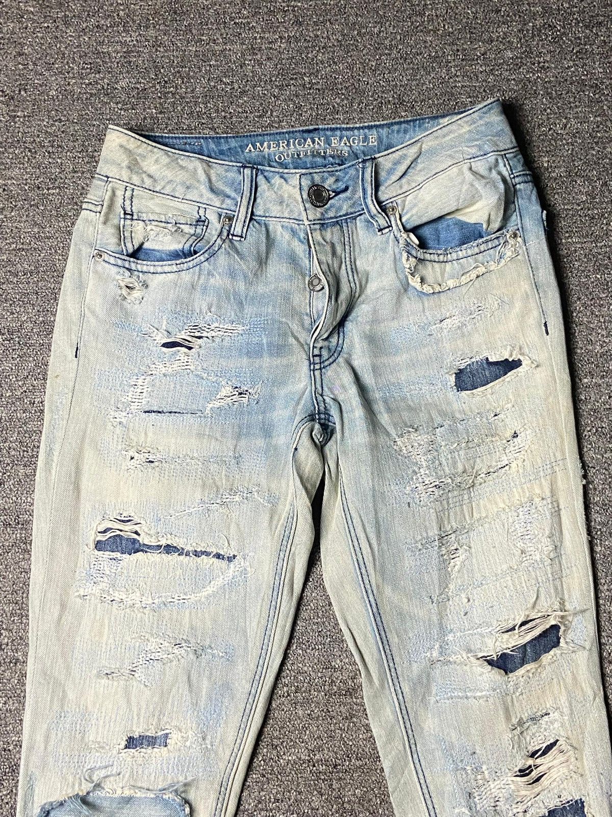 American Eagle Outfitters American Eagle Distressed Denim Ripped Jeans (152) Size US 27 - 3 Thumbnail
