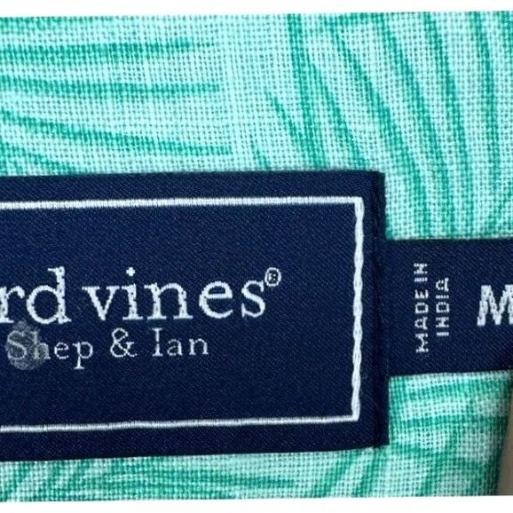 Vineyard Vines Vineyard Vines Linen Hawaiian Shirt Men's Medium Green Floral Button-Up Short Sleeve NEW Size US M / EU 48-50 / 2 - 4 Thumbnail
