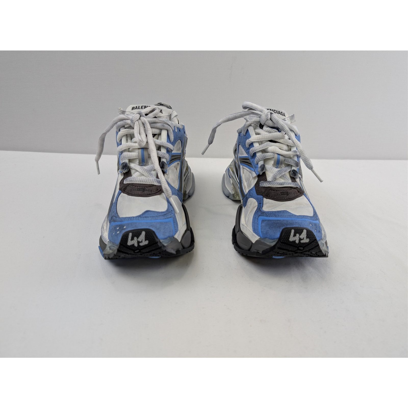 Balenciaga o1rshd1 Q:2 / Nylon Suede Mesh Runner Sneakers in Multicolor Size US 9 / EU 42 - 7 Thumbnail