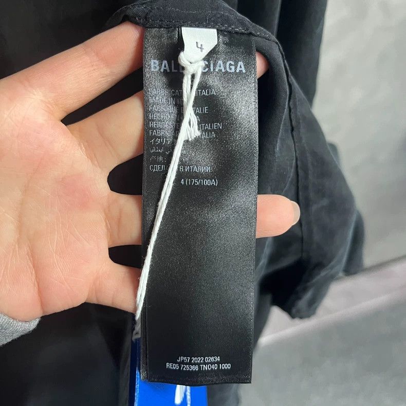 Balenciaga Balenciaga Adidas Black Folded Embroidered Logo Collar Long Size US XL / EU 56 / 4 - 4 Thumbnail