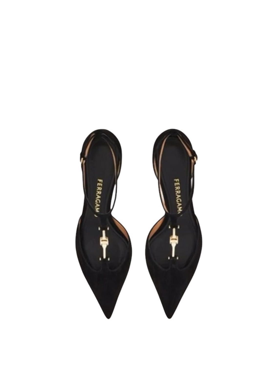 Salvatore Ferragamo Ferragamo F-Buckle T-Strap Pump Size US 7.5 / IT 37.5 - 2 Thumbnail