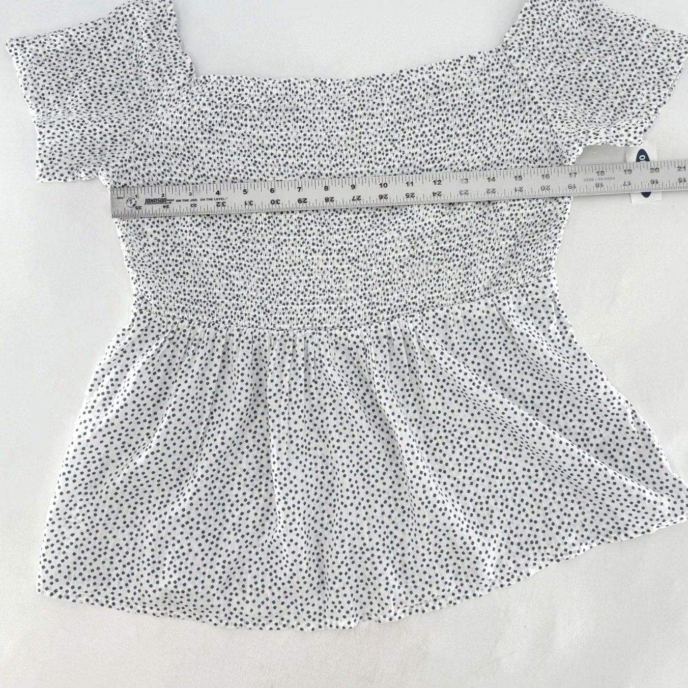 Old Navy NWT Old Navy Polka Dot Blouse Top Sz L Off The Shoulder Spotted Peplum Cottage Size L / US 10 / IT 46 - 7 Thumbnail
