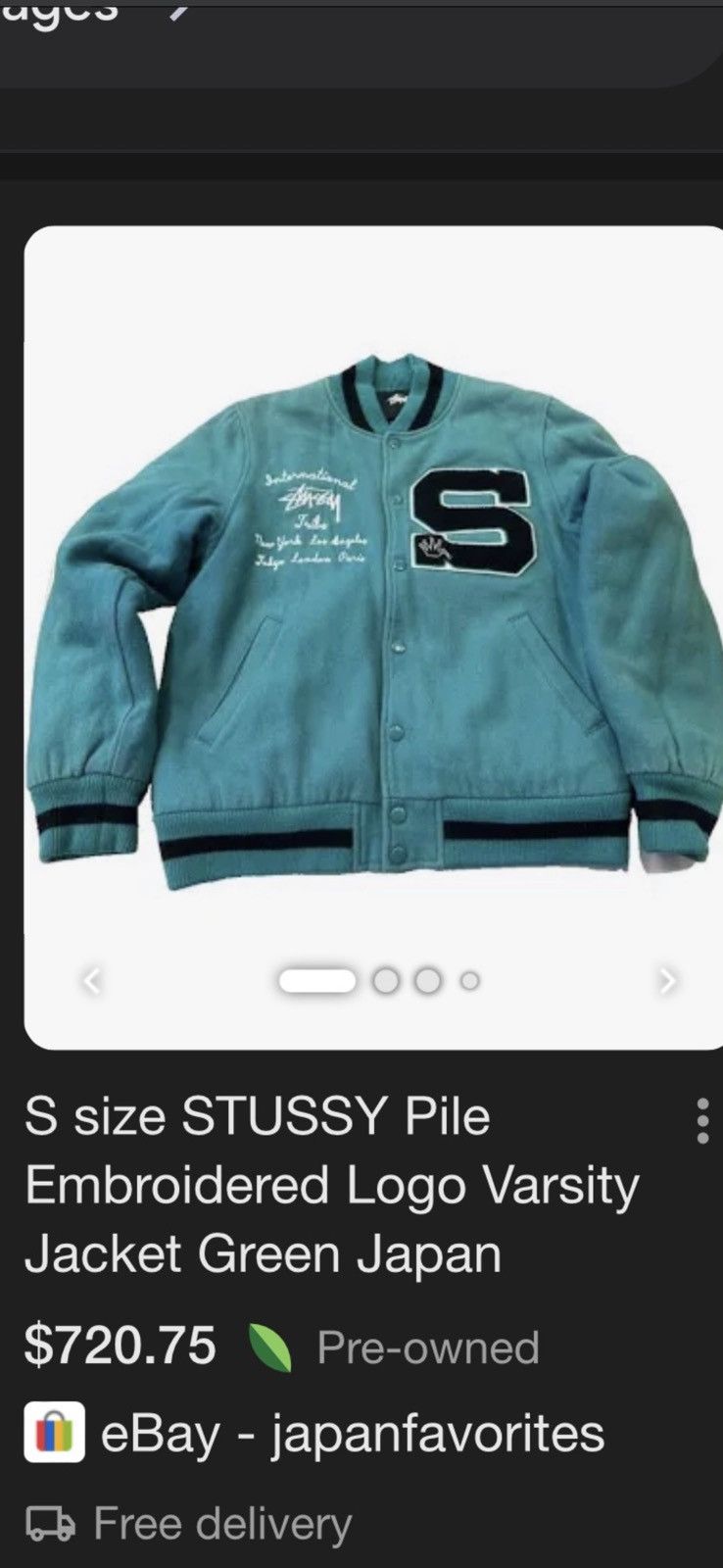 Stussy × Vintage STUSSY wool varsity jacket Size US M / EU 48-50 / 2 - 6 Thumbnail