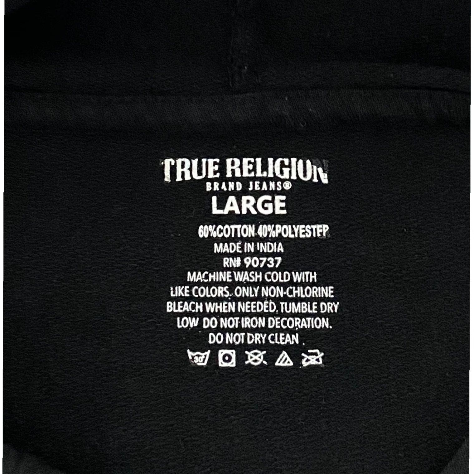 True Religion TRUE RELIGION Black Gold Logo Hoodie Sweatshirt Pullover Mens Large Black Gold Logo Graphic Print Hooded Pockets Crew Neck Long Sleeve Fall Winter Size US L / EU 52-54 / 3 - 4 Thumbnail
