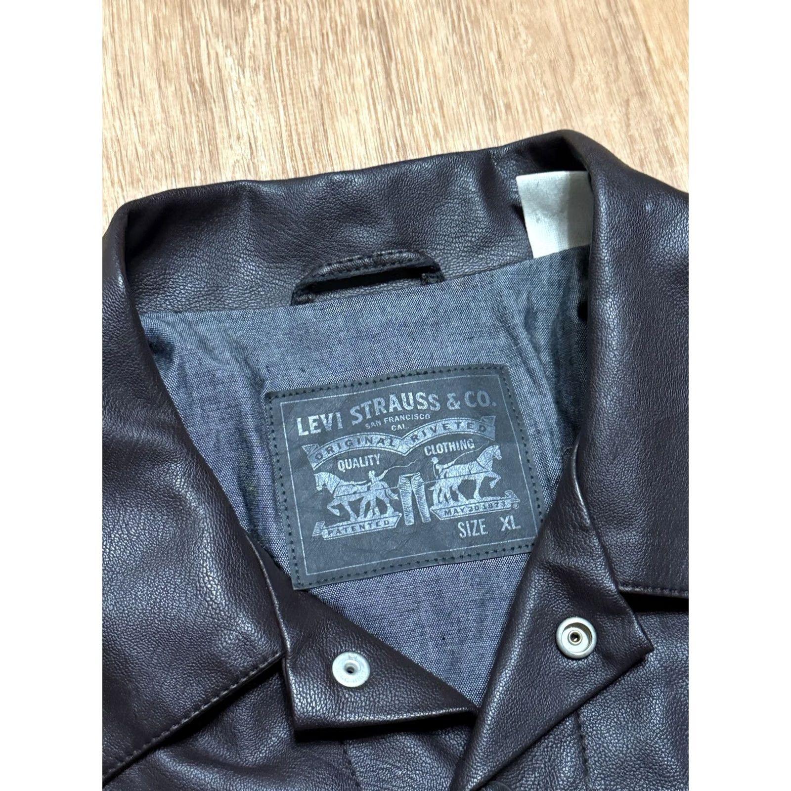 Levi's Levi's Jacket Trucker Motorcycle Faux Leather Brown XL Regular Mens Size XL FLAW Size US XL / EU 56 / 4 - 7 Thumbnail